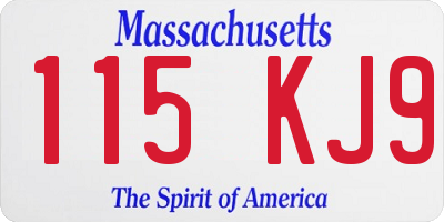 MA license plate 115KJ9