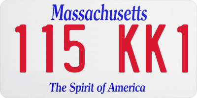 MA license plate 115KK1