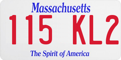 MA license plate 115KL2