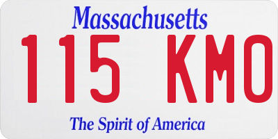 MA license plate 115KM0