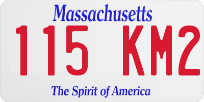 MA license plate 115KM2