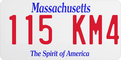 MA license plate 115KM4