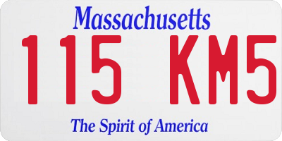 MA license plate 115KM5