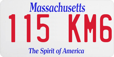 MA license plate 115KM6