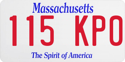MA license plate 115KP0