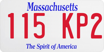 MA license plate 115KP2