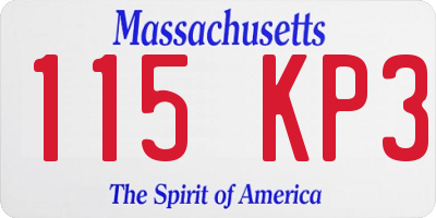 MA license plate 115KP3