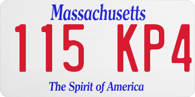 MA license plate 115KP4
