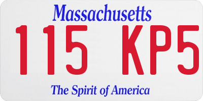 MA license plate 115KP5
