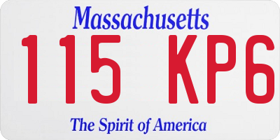 MA license plate 115KP6
