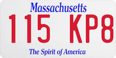 MA license plate 115KP8