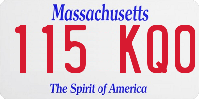 MA license plate 115KQ0