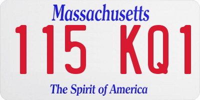 MA license plate 115KQ1