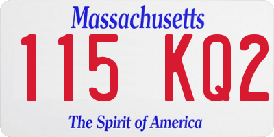 MA license plate 115KQ2