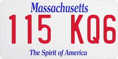 MA license plate 115KQ6