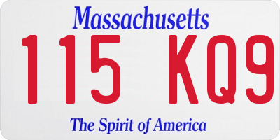 MA license plate 115KQ9