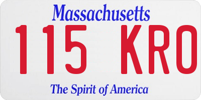 MA license plate 115KR0