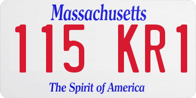 MA license plate 115KR1