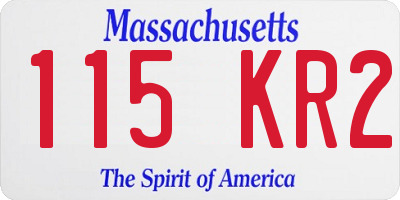 MA license plate 115KR2
