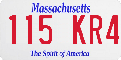 MA license plate 115KR4