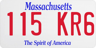 MA license plate 115KR6