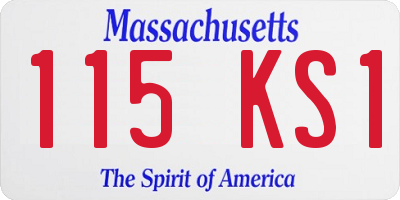 MA license plate 115KS1