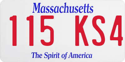 MA license plate 115KS4