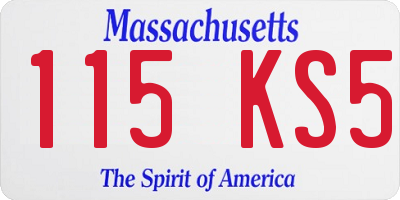 MA license plate 115KS5