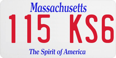 MA license plate 115KS6
