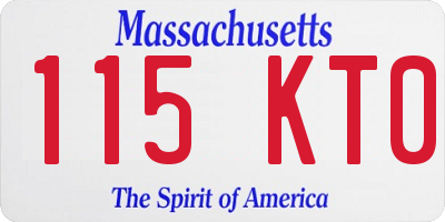 MA license plate 115KT0