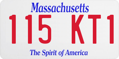 MA license plate 115KT1