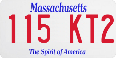MA license plate 115KT2
