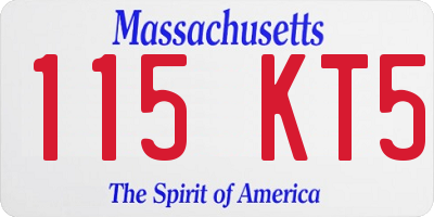MA license plate 115KT5