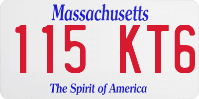 MA license plate 115KT6