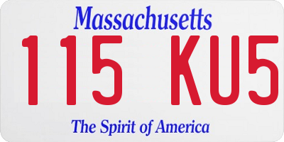 MA license plate 115KU5