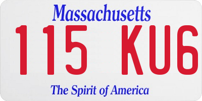 MA license plate 115KU6