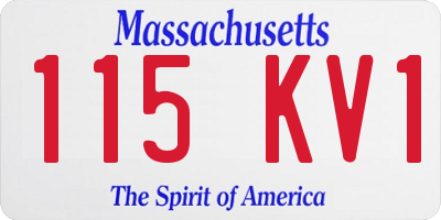MA license plate 115KV1