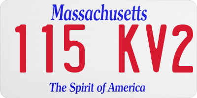MA license plate 115KV2