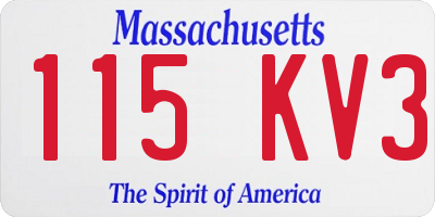 MA license plate 115KV3