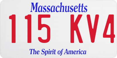 MA license plate 115KV4