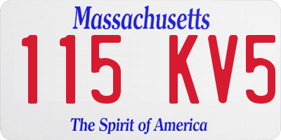MA license plate 115KV5