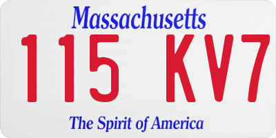 MA license plate 115KV7