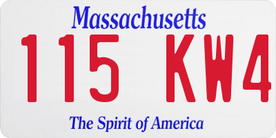 MA license plate 115KW4