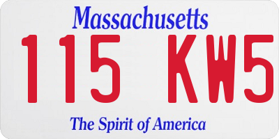 MA license plate 115KW5