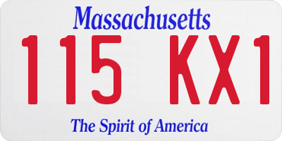 MA license plate 115KX1
