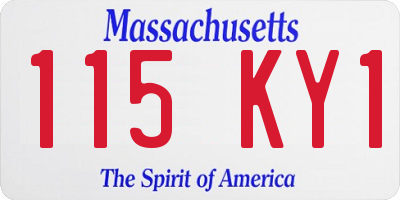 MA license plate 115KY1