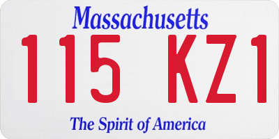 MA license plate 115KZ1