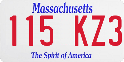 MA license plate 115KZ3