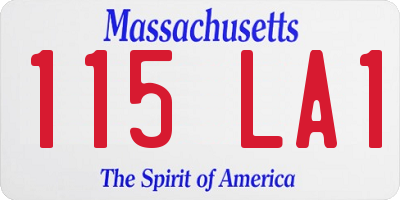 MA license plate 115LA1