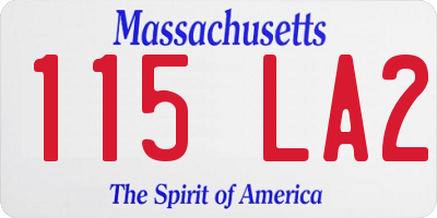 MA license plate 115LA2